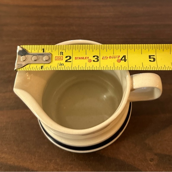 VTG ESTATE Creamer Blue Ceramic Gravy Boat with Saucer - Picture 4 of 10